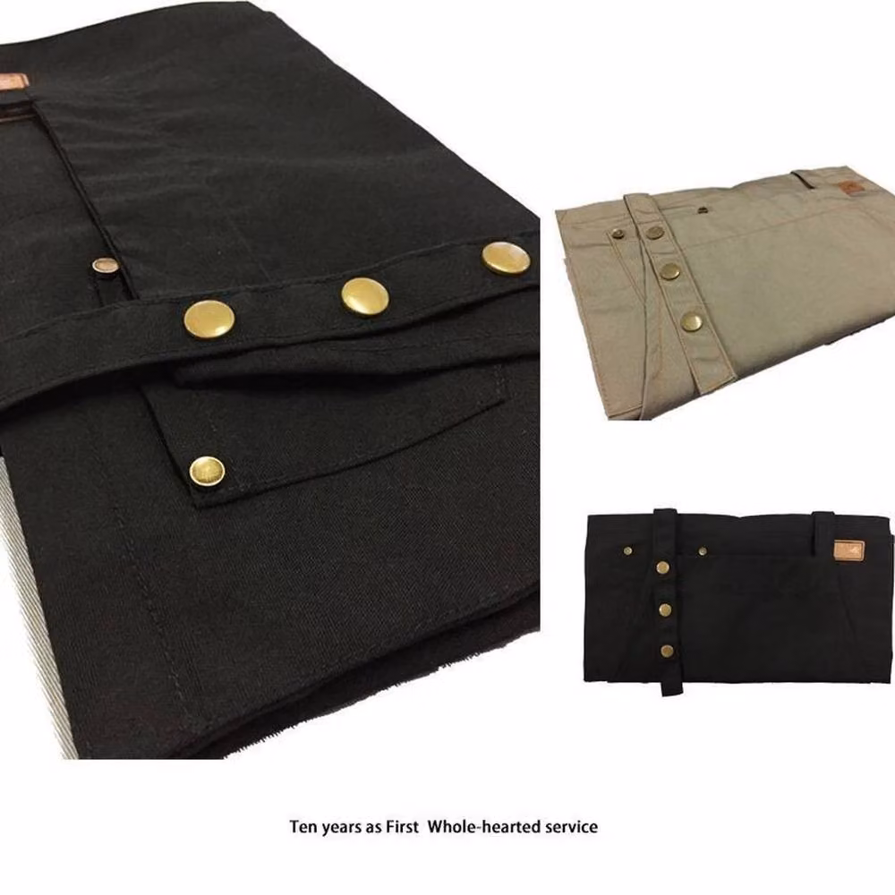 NESTLUNE Black Denim Canvas BBQ Cooking Apron with Pockets, W: 100 cm, H: 60 cm – 5