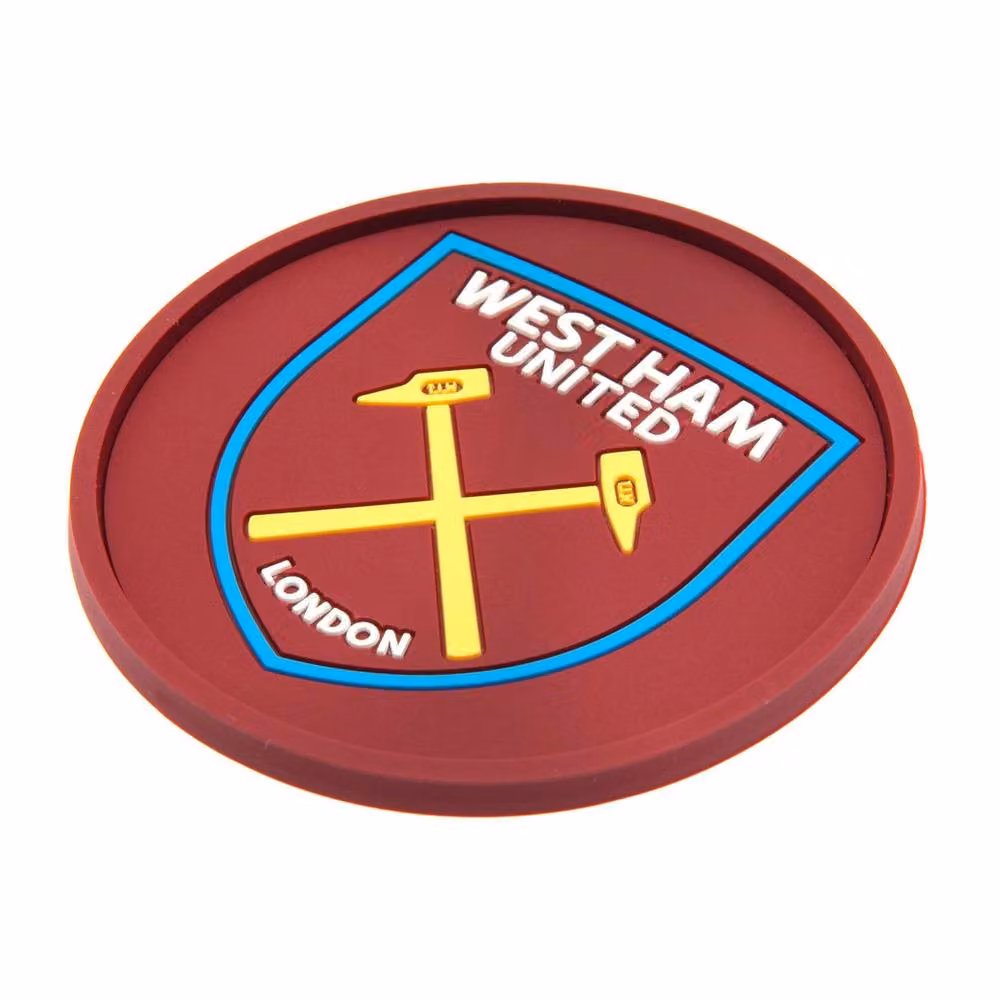 West Ham United FC Non-Slip Round Silicone Coaster in Red and Multicolour – 2
