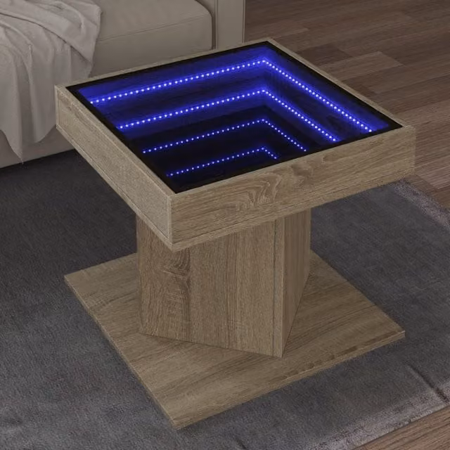 Berkfield Home Modern Square Coffee Table in Sonoma Oak Brown, W/D/H: 50 x 50 x 45 cm – 1