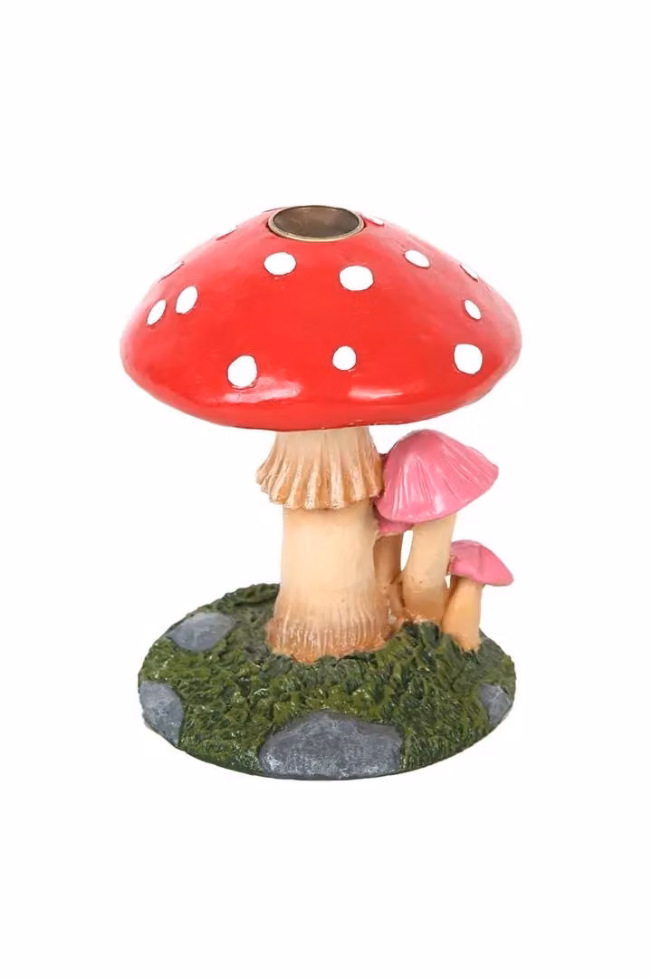 KDMD Mushroom Backflow Incense Burner in Beige Ceramic – 2