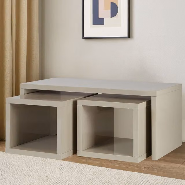 Interiors by Premier Orsina Grey Nesting Coffee Table Set with Space-Saving Rectangular Design – 2