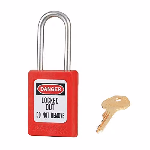 Master Lock Red Zenex Thermoplastic Safety Padlock with Stainless Steel Shackle