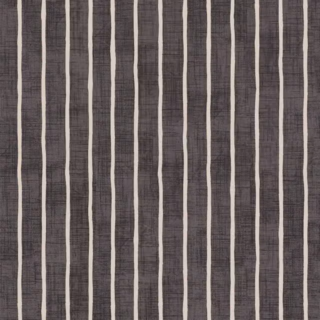 iLiv Pencil Stripe Fabric in Ebony Black and Grey