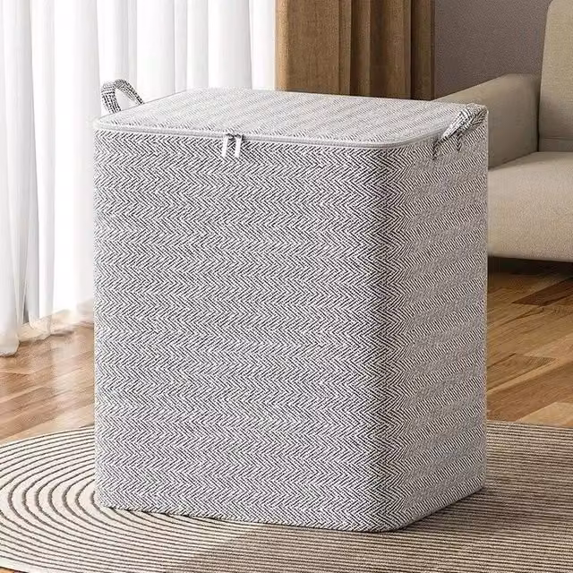 SPETLEK Extra Large 110L Fabric Storage Chest with Lid in Grey – 1