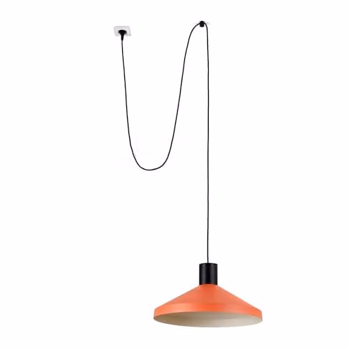Netlighting Kombo Terracotta Dome Pendant Lamp in Black and Terracotta with 2700K Warm White Plug, Diameter: 40 cm
