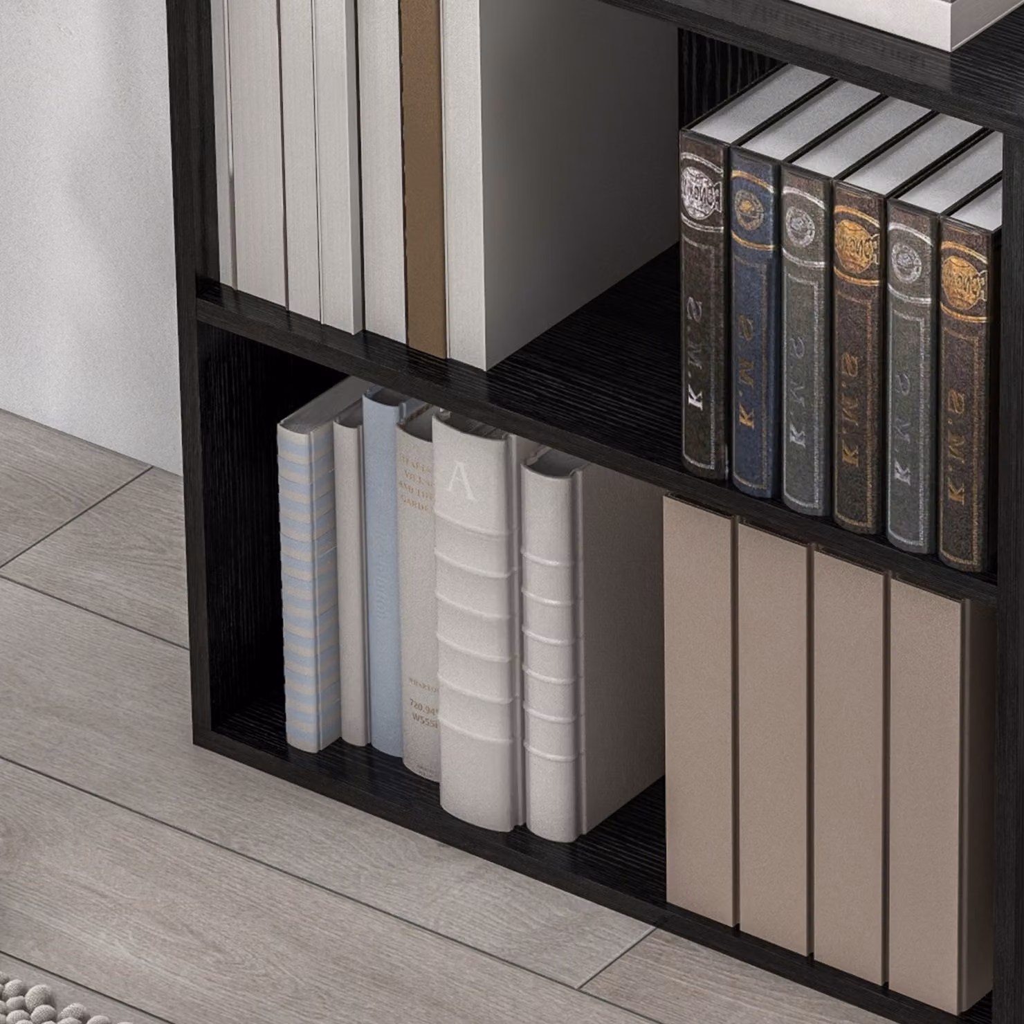 HOMCOM 2 Tier Low Bookcase with Adjustable Shelves in Black – 8