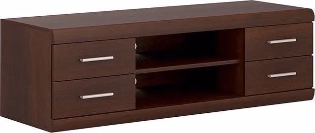 Furniture To Go Imperial Wide 4 Drawer TV Cabinet in Dark Mahogany Brown MDF