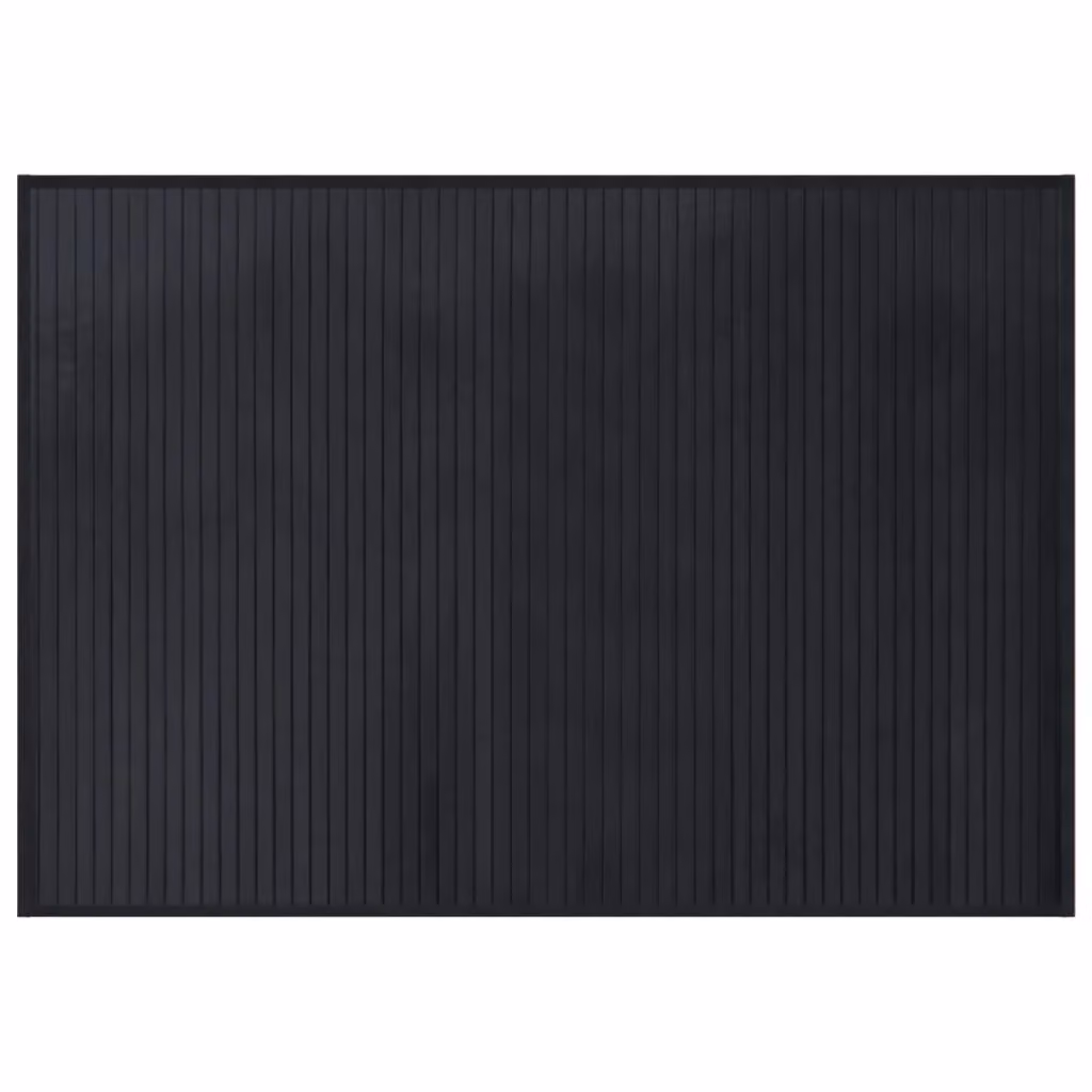 Berkfield Home Rectangular Bamboo Rug in Black, W: 70 cm, L: 100 cm – 2