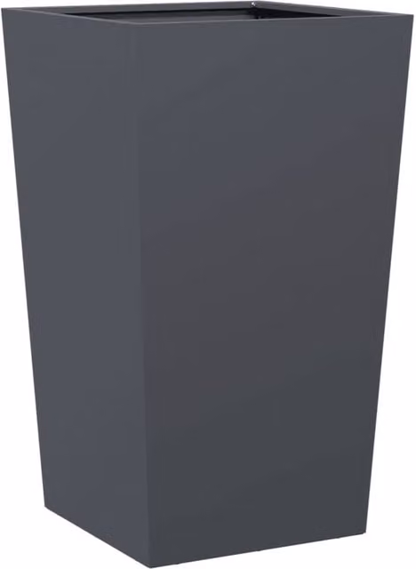 Berkfield Home Steel Garden Planter Tub in Anthracite Grey, W/D/H: 45 x 45 x 75 cm