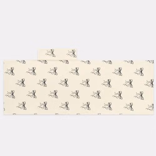 OHS Bow Print Microfibre Beach Towel for Adults, Quick-Drying and Absorbent, Beige, W: 75 cm, L: 215 cm – 4