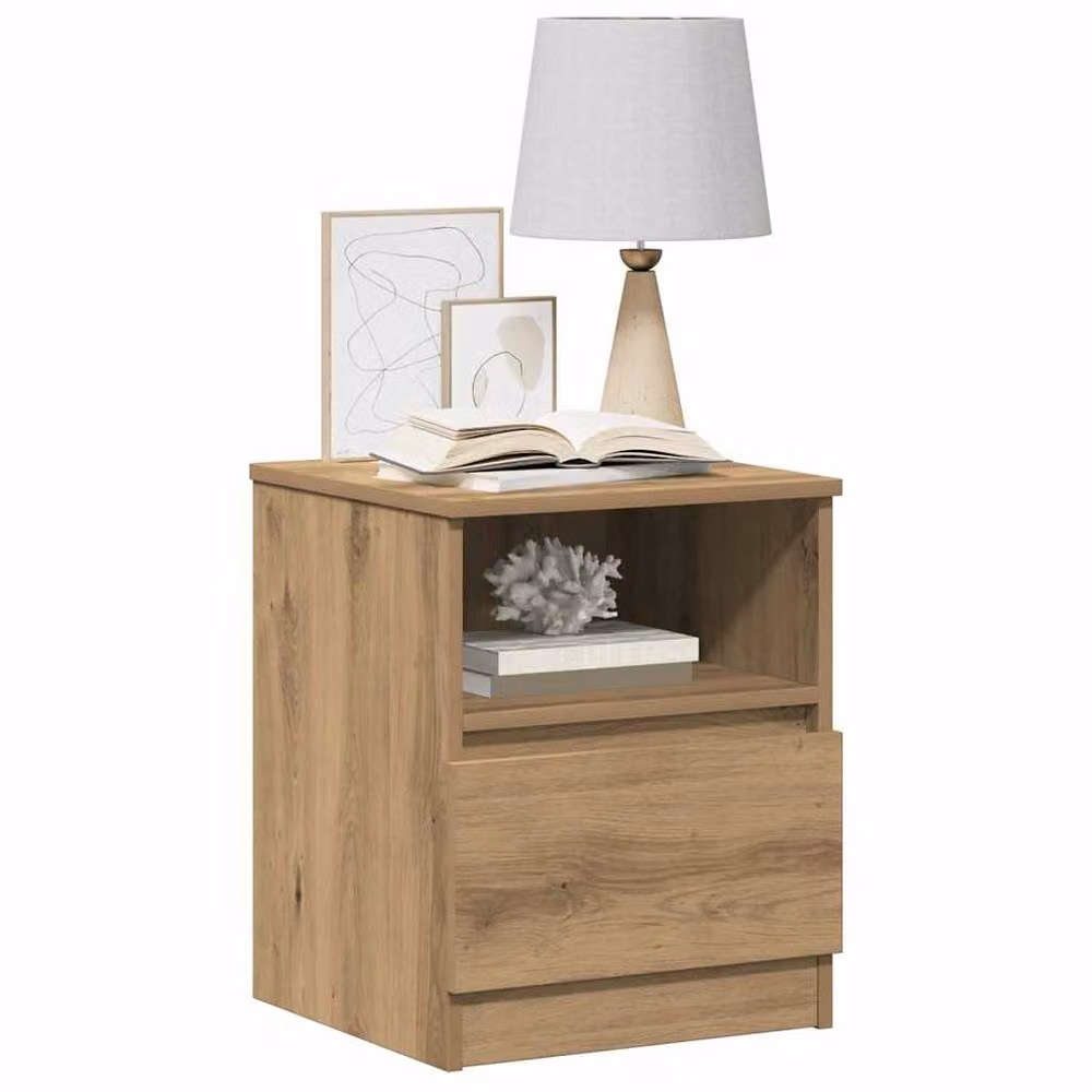 Berkfield Home Classic Bedside Cabinet in Artisan Oak Brown, W/D/H: 40 x 40 x 52 cm – 3