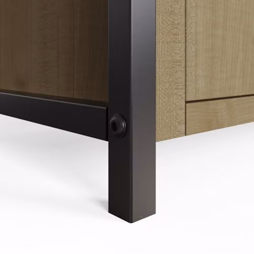 FWStyle Reclaimed Pine 2 Door 2 Drawer Sideboard in Driftwood Finish, W: 100 cm, H: 45 cm, D: 42 cm – 4