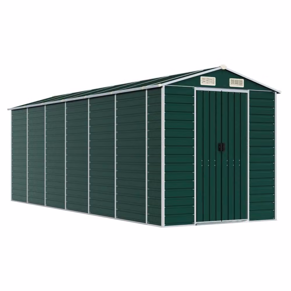 Berkfield Home Green Galvanised Steel Gable Garden Shed W/D/H: 191 x 555 x 198 cm – 3
