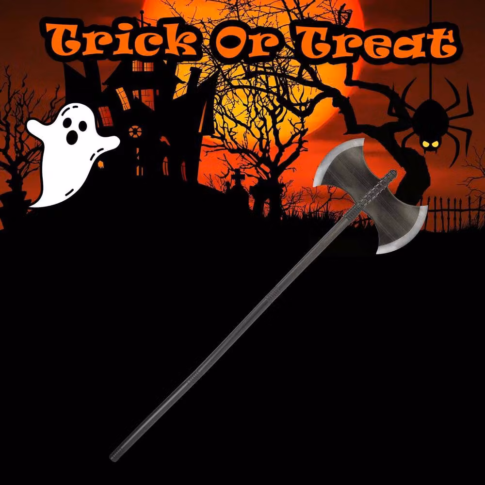 VFM e-Store Halloween Double Headed Axe Prop Party Accessory in Grey – 3