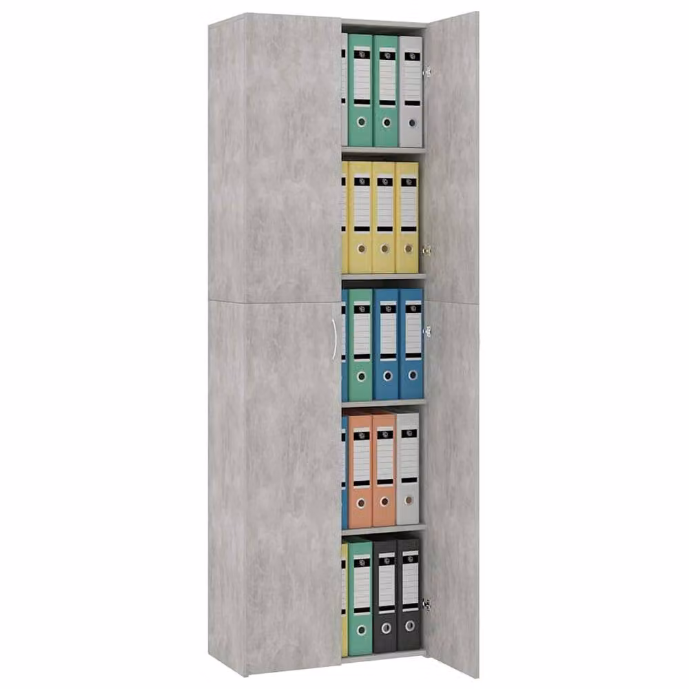 Berkfield Home Office Archive Shelving Cabinet in Grey, W/D/H: 60 x 32 x 190 cm – 2