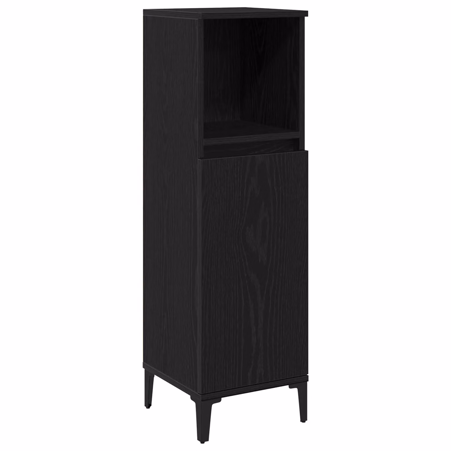 Berkfield Home Modern Black Oak Bathroom Cabinet with Internal Shelves and Hinged Doors, W/D/H: 30 x 30 x 100 cm – 2