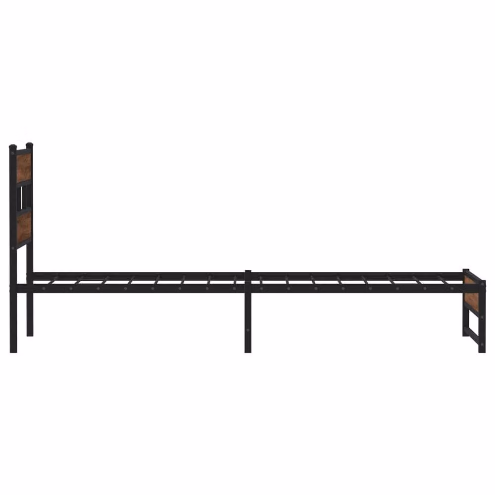 Berkfield Home Metal Bed Frame in Brown Oak, Small Single, W: 75 cm x L: 190 cm – 4