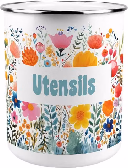 Purely Home Multicoloured Enamel Metal Kitchen Utensil Holder