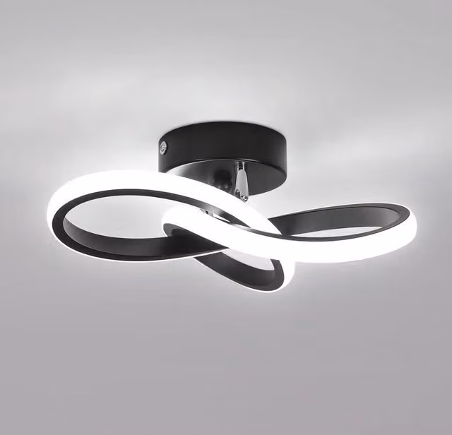 Goeco Modern Organic LED Ceiling Light in Black, 22W, 2500LM, 6500K, Diameter: 25 cm – 1