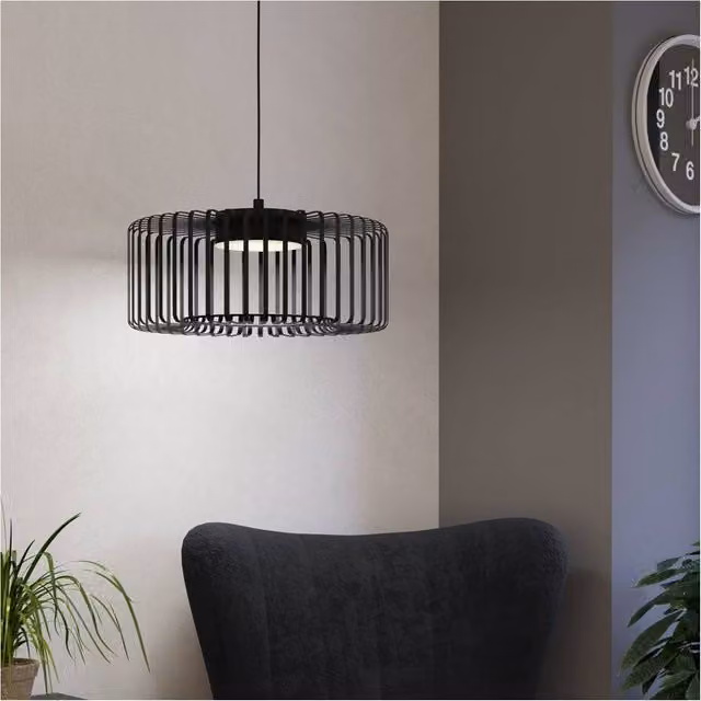 Loops Black Minimalist Metal Pendant Ceiling Light
