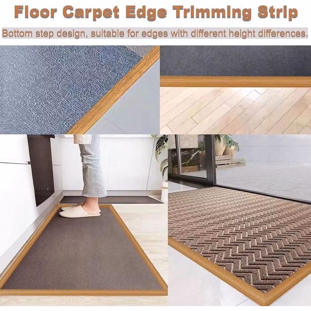 NESTLUNE Brown Self-Adhesive PVC Laminate Carpet Floor Edging Transition Bar, W: 52 cm, H: 5.2 mm, L: 1000 cm – 5
