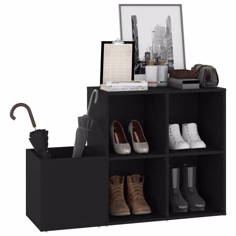 Berkfield Home Hall Shoe Cabinet in Black, W/D/H: 105 x 35.5 x 70 cm – 3