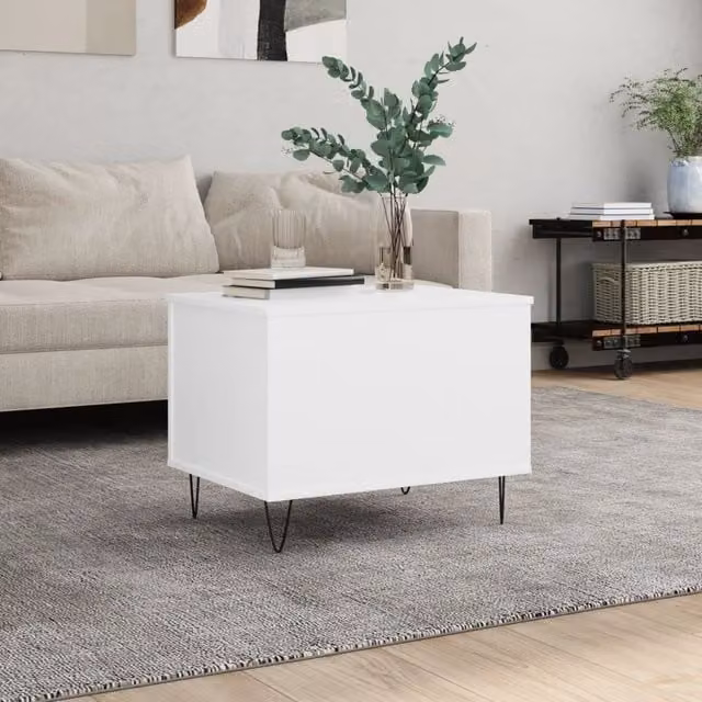 Berkfield Home White Modern Lift Mechanism Coffee Table, W: 60 cm, D: 44.5 cm, H: 45 cm – 1