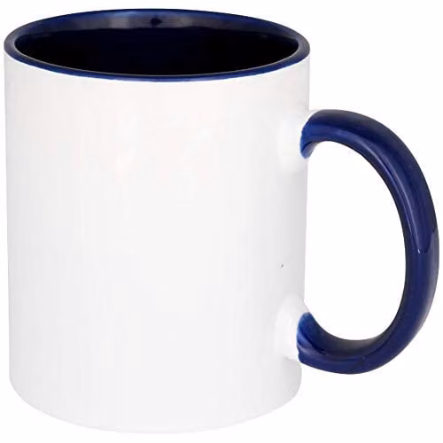Bullet Blue and White Ceramic Sublimation Mug, 330ml