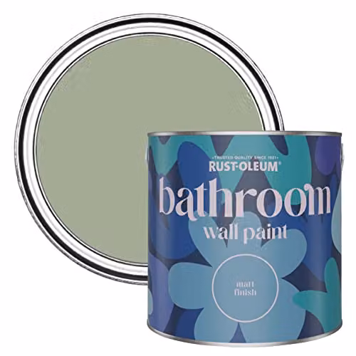 Rust-Oleum Green Matt Water-Based Bathroom Wall and Ceiling Paint, Mould Resistant, 2.5 l