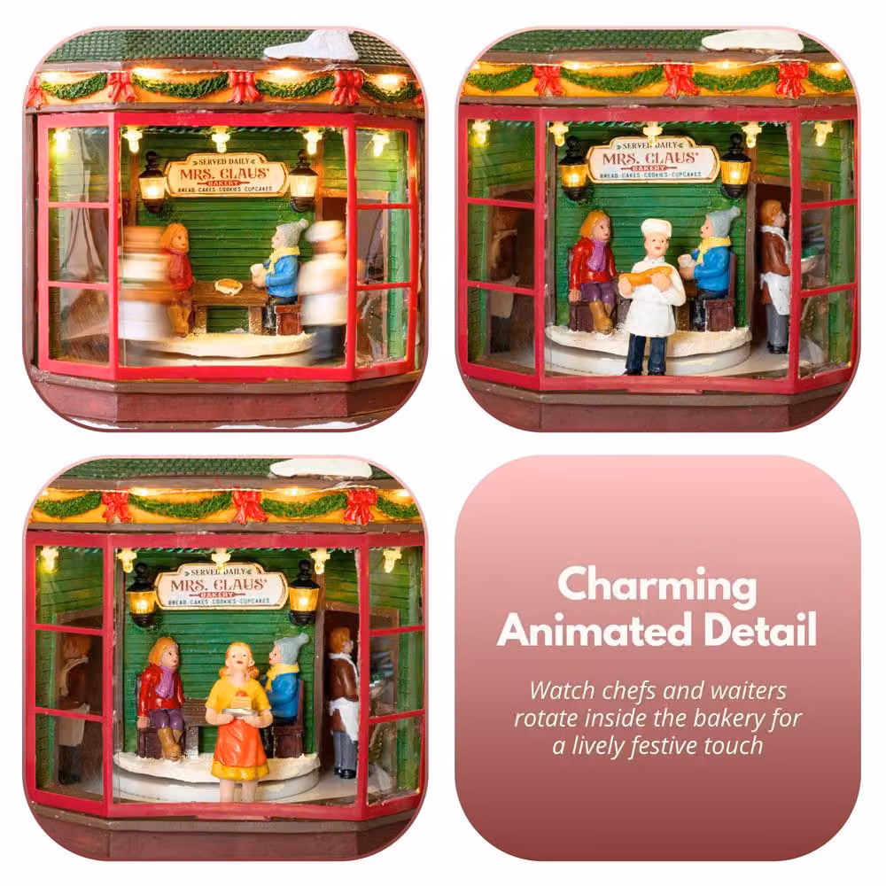 Marco Paul Musical Mrs Claus' Bakery LED Christmas Tabletop Decoration with Oil Diffuser in Multicolour – 5