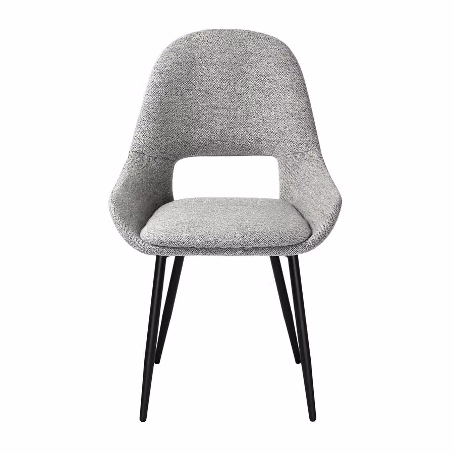 Home Garden Direct Pebble Set of 2 Modern Bouclé Upholstered Dining Chairs in Light Grey – 4