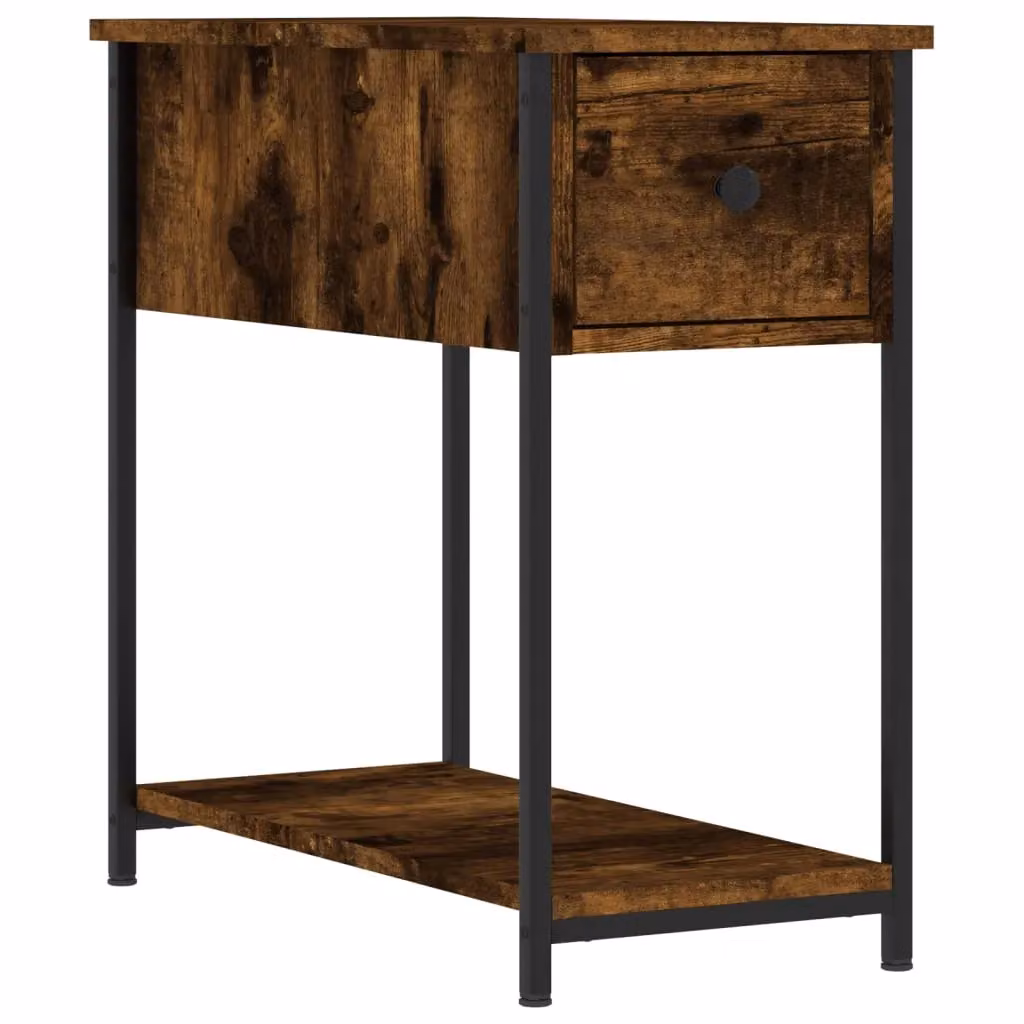 Berkfield Home Set of 2 Smoked Oak Bedside Cabinets in Brown, W/D/H: 30 x 60 x 60 cm – 4