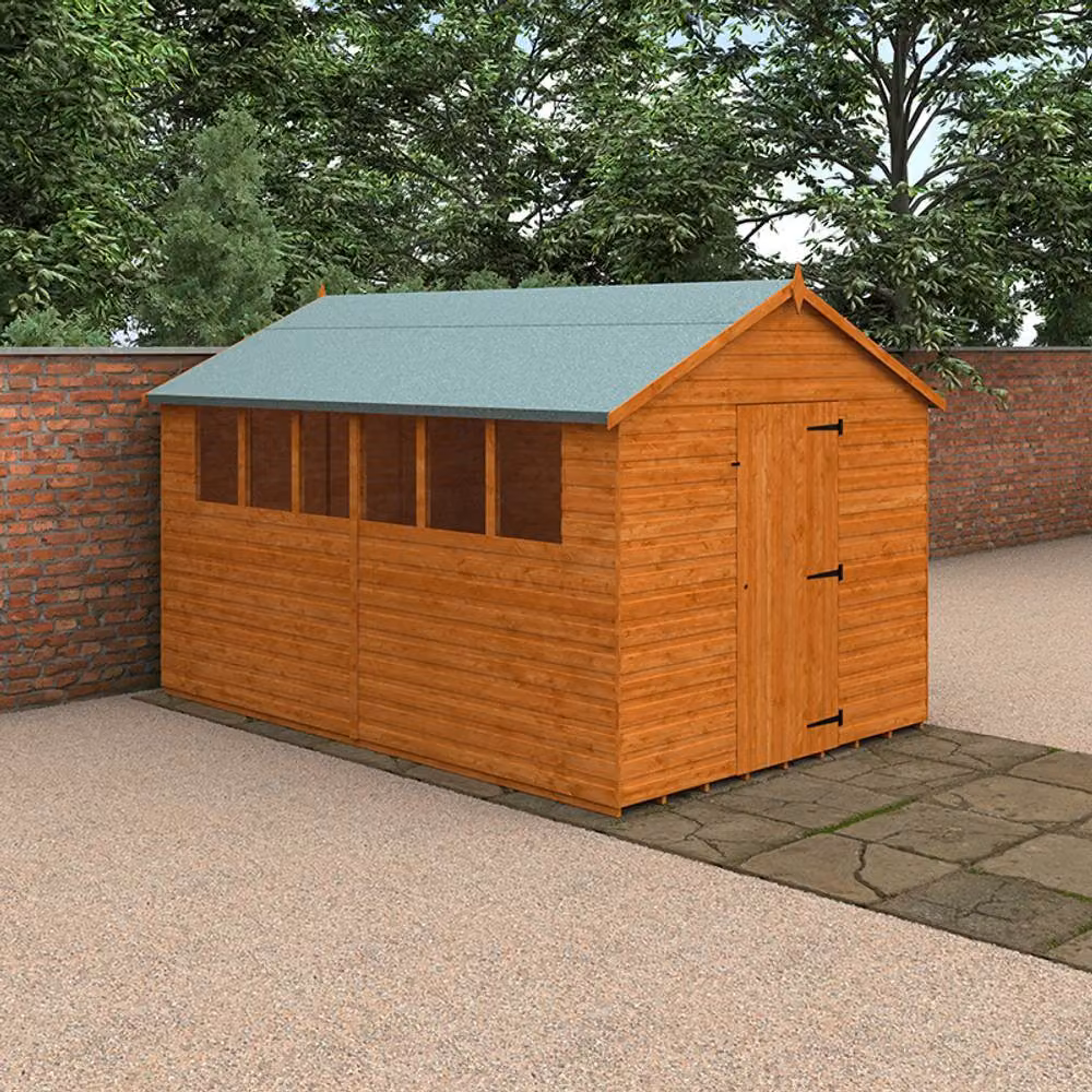 Buttercup Farm Super Apex 12mm Wooden Garden Shed in Burnt Orange – 2