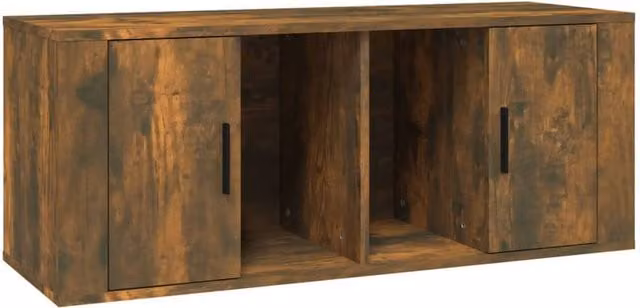 Berkfield Home Smoked Oak TV Cabinet in Brown, W/D/H: 100 x 35 x 40 cm