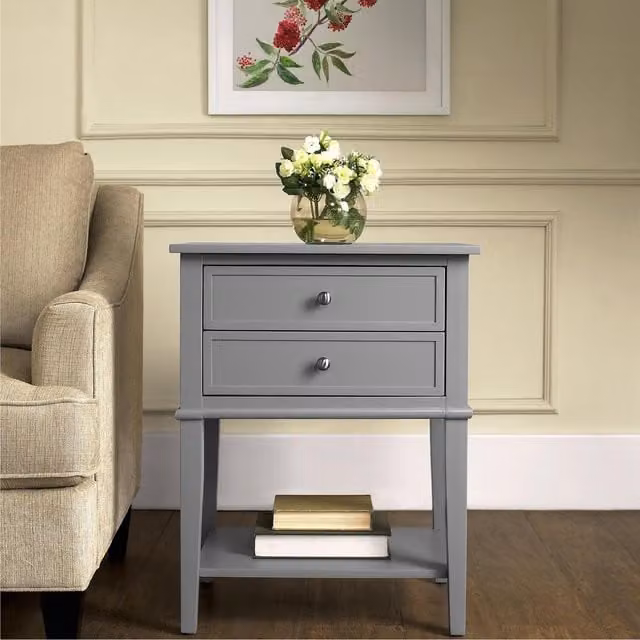 Franklin Accent Table in Grey, Height: 71.8 cm