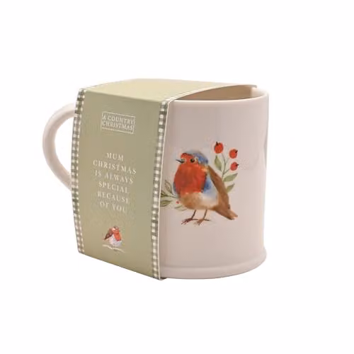 Widdop and Co White Ceramic Robin Mug for Mums