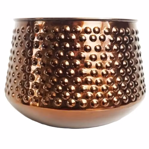 Leaf Design UK Bronze Metal Leaf Decorative Tabletop Planter, W/D/H: 24.0 x 22.0 x 18.0 cm