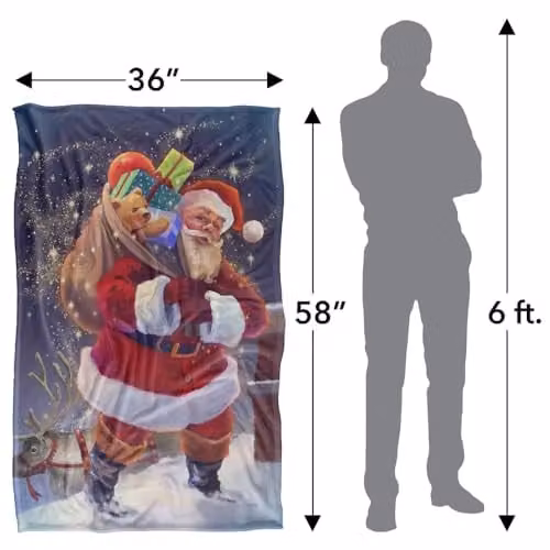 JQ Licensing Christmas Santa Chimney Magic Super Soft Fleece Throw Blanket, Multicolour, W/D/H: 91 x 147 cm – 4