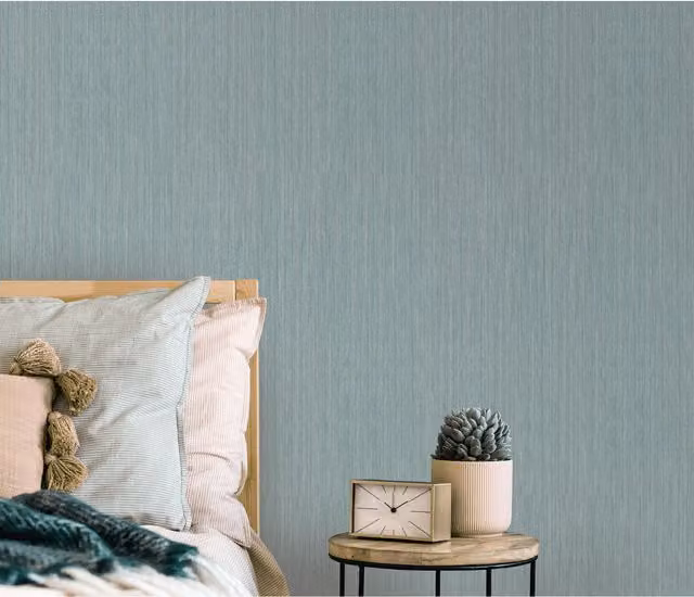 Erismann Quiet Motion Plain Wallpaper in Petrol Blue