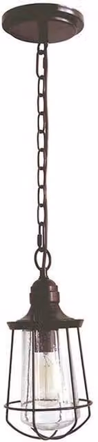 Elstead Marine Small Maritime Ceiling Lantern Pendant in Bronze with Transparent Glass and E27 Socket