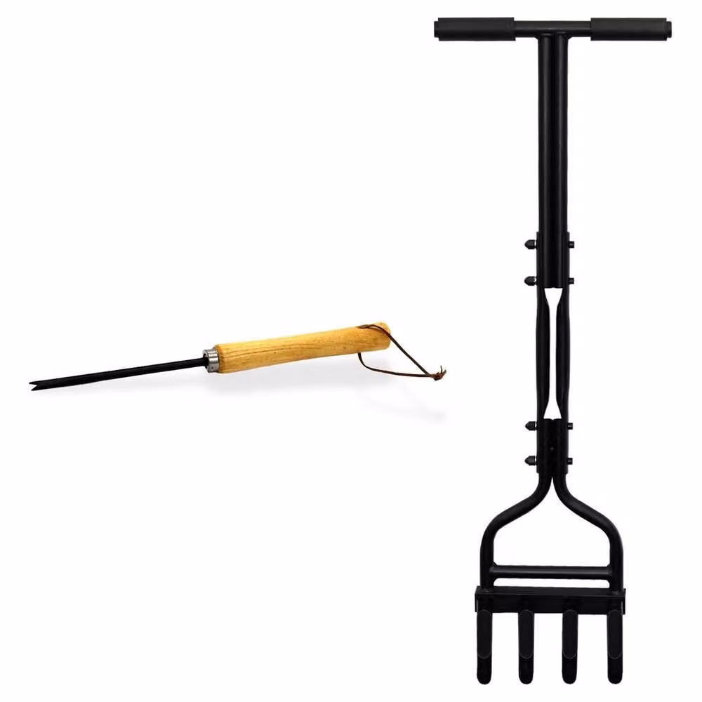 SPETLEK 4 Spike Hollow Tine Hand Lawn Tool in Black – 2