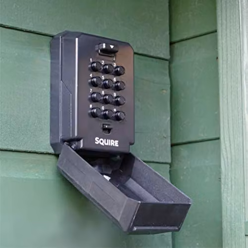 Squire Key Keep2 Key Safe Box with Push Button Combination Lock, Black, Wall Mounted – 3