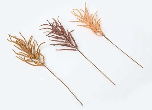 Homescapes Artificial Autumn Heather Set of 3, Height: 82 cm, Orange Brown and Multicolour
