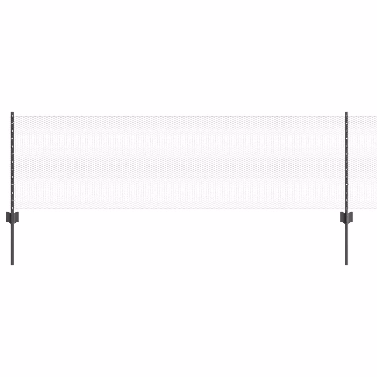 Berkfield Home 11-Piece Grey Steel U-Channel Mesh Fence Posts, Height: 60 cm – 2