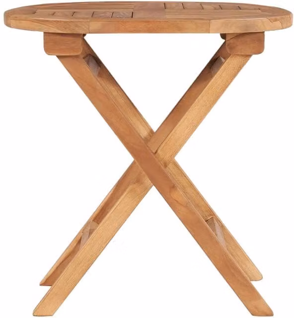 Berkfield Home Durable Folding Garden Table in Brown Solid Teak Wood W/D/H: 45 x 45 x 45 cm – 1