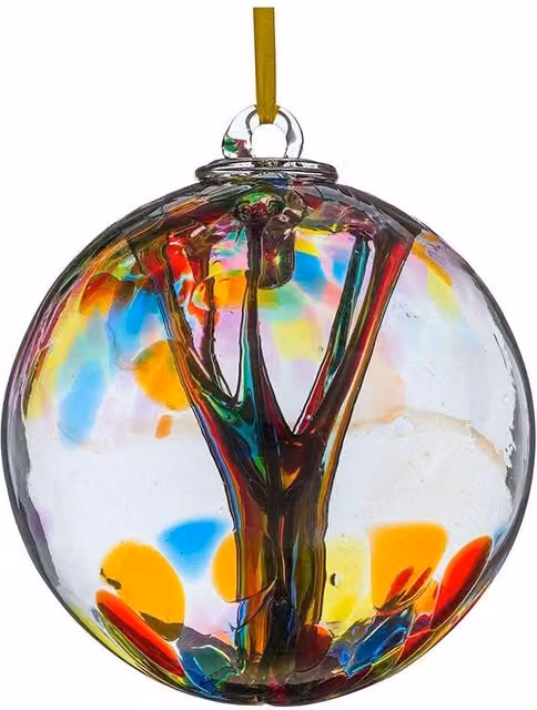 Sienna Glass Attraction Orb Happiness Hanging Glass Bauble in Red and Multicolour
