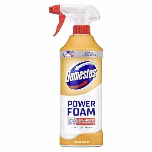 Domestos Power Foam Citrus Blast Toilet and Bathroom Cleaner Spray, 450 ml