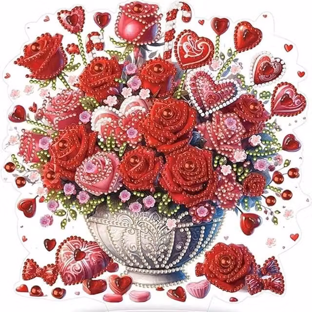 Syntego Hearts and Roses Diamond Art Kit in Red