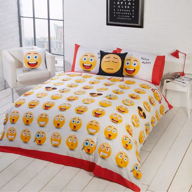 Rapport Home Icons Reversible Graphic Duvet Cover, Multicolour, 140 x 200 cm