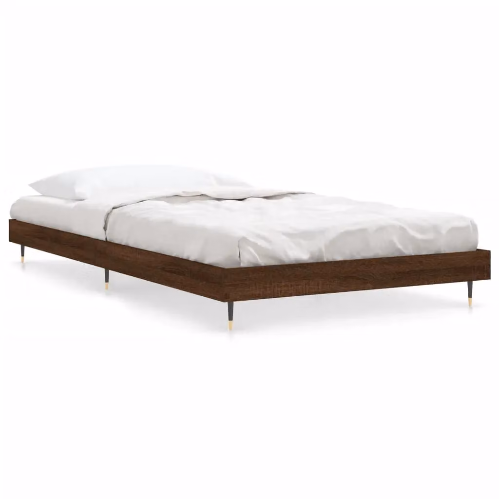 Berkfield Home Modern Bed Frame in Brown Oak, W/D/H: 100 x 200 cm – 2